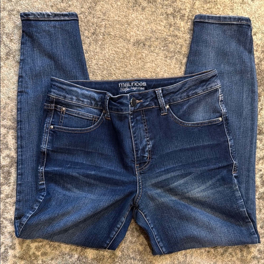 Maurices Blue Jeggings with Stretch Fabric and Tapered Fit